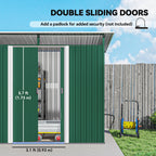 8.5 x 4ft Metal Shed with Lightsky Panels, Garden Storage Tool House with Double Doors for Garden, Patio and Lawn Outsunny