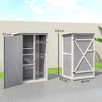 Wooden Small Shed, Garden Storage Shed with Shelves and Bolt Latch, 75L x 56W x115H cm Outsunny