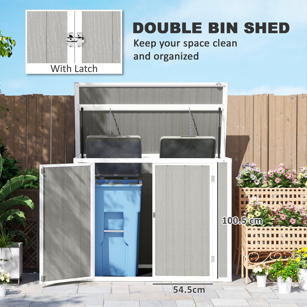 4.7 x 2.5FT Garden Shed, Lockable Outdoor Storage with Openable Lid, Small Shed for 2 Trash Cans, Tools, Patio Outsunny