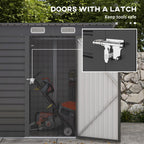 4 x 6ft Galvanised Metal Garden Shed, with Locking Door - Grey Outsunny