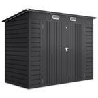 3.7 x 7.9ft Galvanised Steel Shed, with Latched Door and Padlock