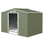 9 x 6ft Metal Garden Shed, Outdoor Storage Tool House with Ventilation Slots, Foundation Kit and Lockable Double Doors Outsunny