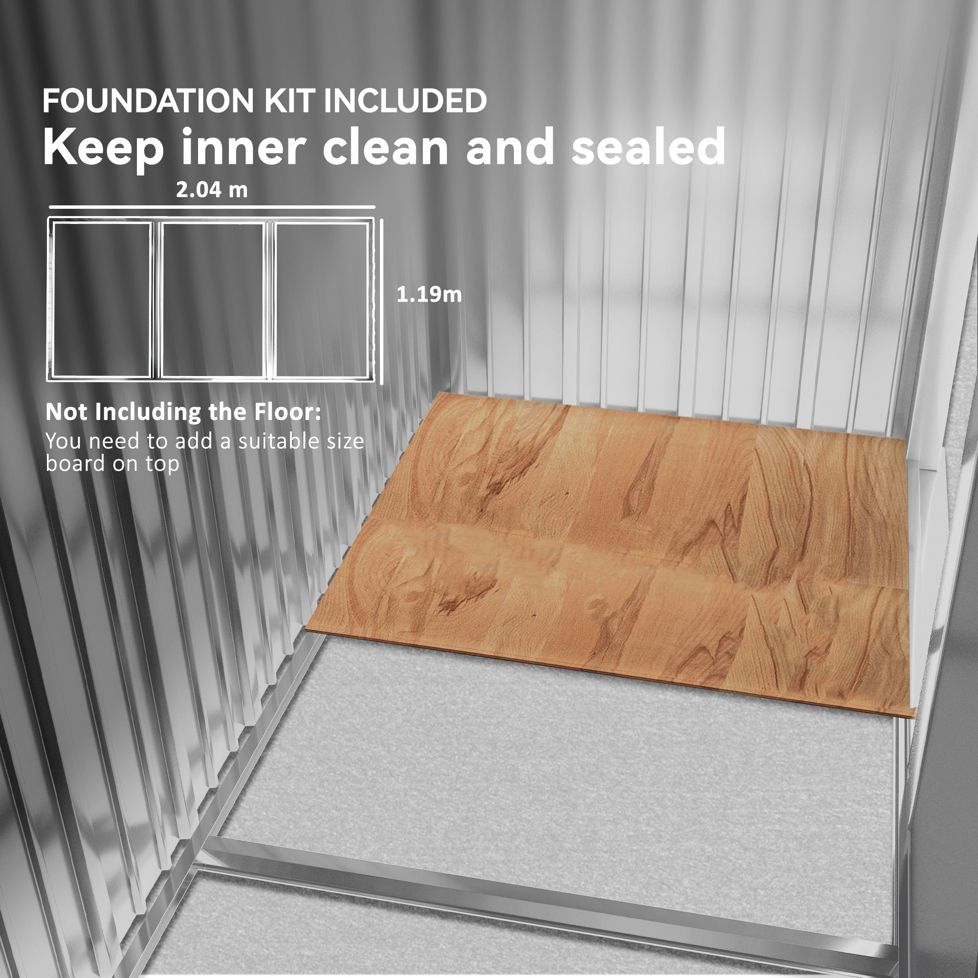 7 x 4ft Metal Garden Storage Shed with Vents, Floor Foundation Kit and Lockable Double Doors Outsunny