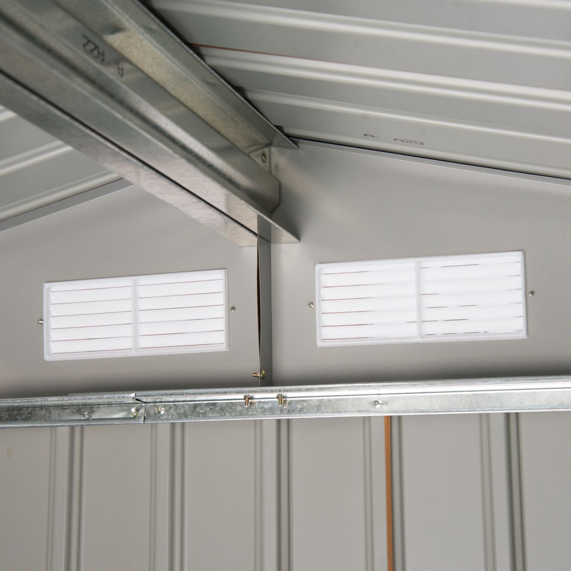 7 x 4ft Lockable Metal Garden Tool Storage Shed, Outdoor Storage Shed with Foundation and vents Outsunny