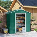 6.5ft x 3.5ft Metal Garden Storage Shed for Outdoor Tool Storage with Double Sliding Doors and 4 Vents Outsunny