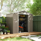 7 x 4ft Metal Garden Storage Shed with Vents, Floor Foundation Kit and Lockable Double Doors Outsunny
