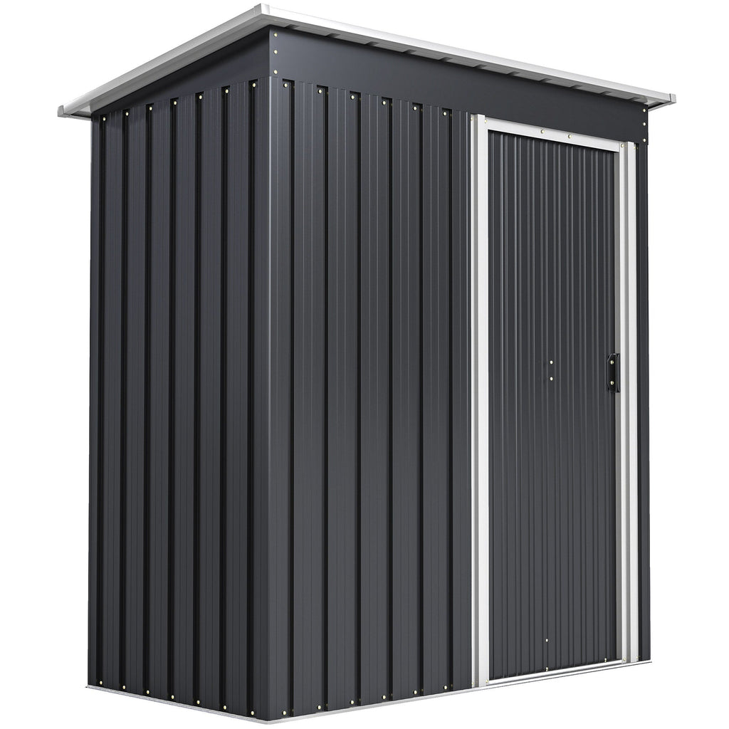 5 x 3ft Garden Storage Shed with Sliding Door and Sloped Roof Outdoor Equipment Tool Outsunny