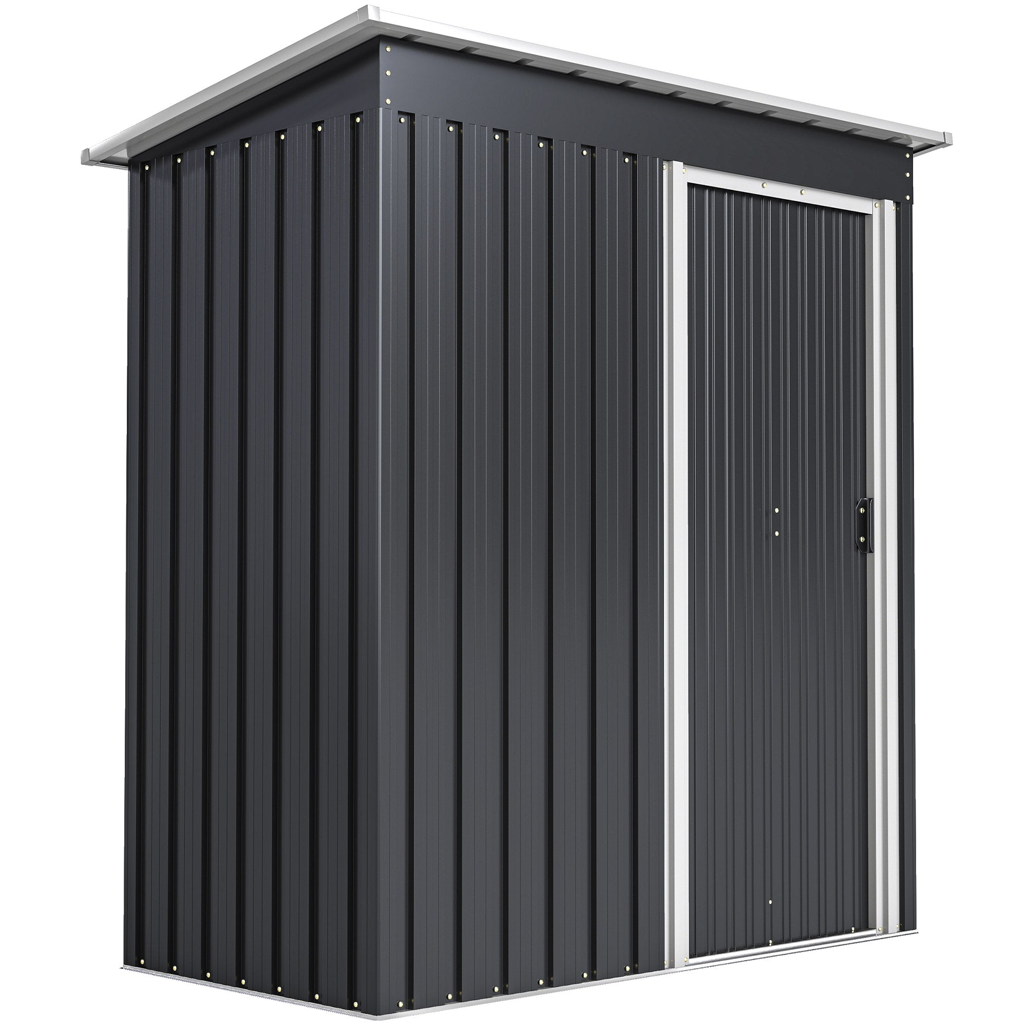 5 x 3ft Garden Storage Shed with Sliding Door and Sloped Roof Outdoor Equipment Tool Outsunny