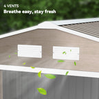 9 x 6ft Steel Garden Shed, Outdoor Storage Tool House with Vents, Foundation and Lockable Double Doors Outsunny