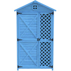 Outdoor Wooden Storage Shed with Ventilation Slots, Weatherproof Roof, Fir Wood Tool House for Garden, Backyard, 90L x 56.5W x 175.5H cm AU Store