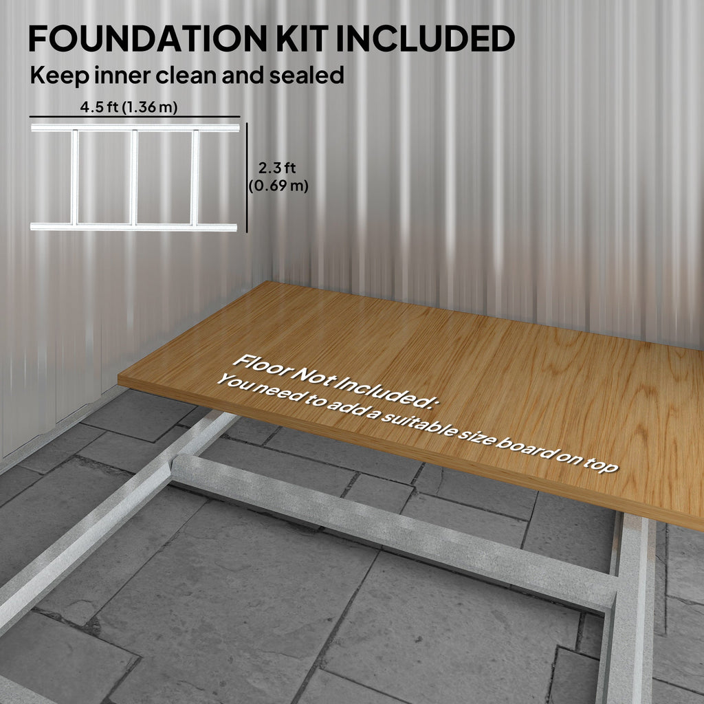 4.3 x 5ft Outdoor Garden Storage Shed Wood Effect Outsunny