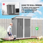 Metal Garden Shed, Outdoor Lean-to Shed for Tool Motor Bike, with Adjustable Shelf, Lock, Gloves, 5'x3'x6' Outsunny