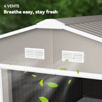 13 x 11ft Large Garden Shed, Mental Garden Storage Shed with Foundation Kit Ventilation & Doors