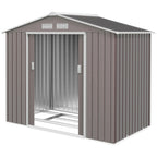 7ft x 4ft Lockable Garden Metal Storage Shed Storage Roofed Tool Metal Shed w/ Air Vents Steel Outsunny