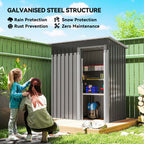 5x3 Storage Shed with Sliding Door and Sloped Roof for Garden Outsunny