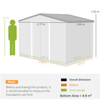 Garden Storage Shed, Metal Outdoor Storage Shed House with Foundation Kit, Ventilation, Doors, 9 x 6FT, Grey Outsunny