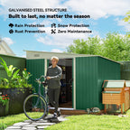 Garden Metal Storage Shed Outdoor Metal Tool House with Double Sliding Doors and 2 Air Vents, 11.3x9.2ft Outsunny
