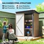 5 x 3ft Corrugated Steel Storage Shed, with Lock Outsunny