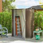 5ft x 3ft Metal Garden Storage Shed, Outdoor Tool Shed with Sloped Roof, Lockable Door for Tools, Equipment Outsunny