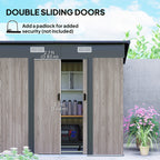 4 x 7ft Metal Shed Wood-Effect Outsunny