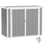 4.7 x 2.5FT Garden Shed, Double Bin Storage Shed with Lockable Doors, Outdoor Small Shed with Openable Lid for 2 Trash Cans, Garden Tools Outsunny