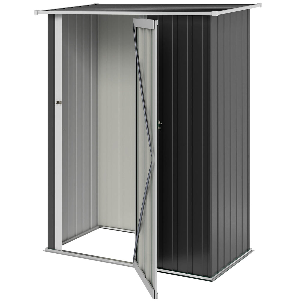5ft x 3ft Metal Garden Storage Shed, Outdoor Tool Shed with Sloped Roof, Lockable Door for Tools, Equipment Outsunny