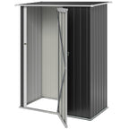 5ft x 3ft Metal Garden Storage Shed, Outdoor Tool Shed with Sloped Roof, Lockable Door for Tools, Equipment Outsunny