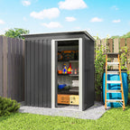 5 x 3ft Garden Storage Shed with Sliding Door and Sloped Roof Outdoor Equipment Tool Outsunny