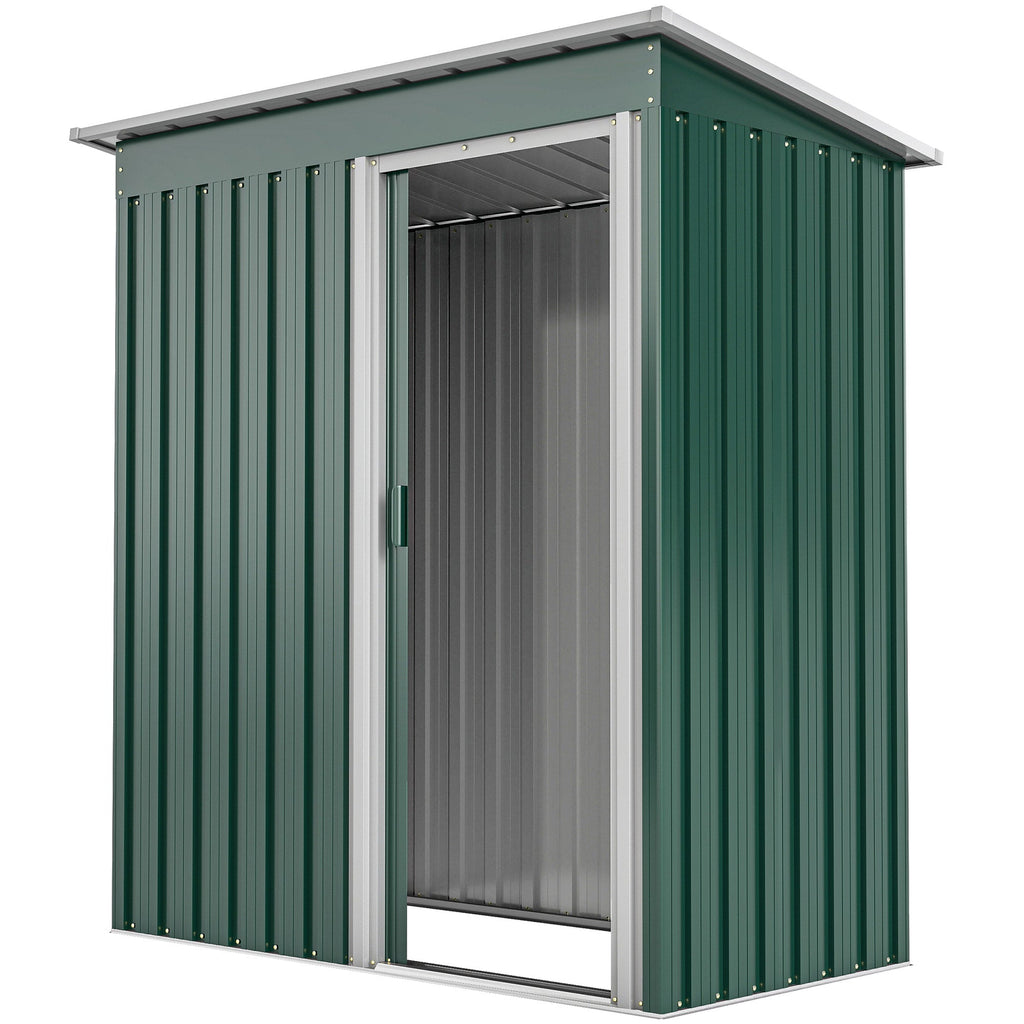 5 x 3ft Garden Storage Shed with Sliding Door and Sloped Roof Outdoor Equipment Tool Outsunny