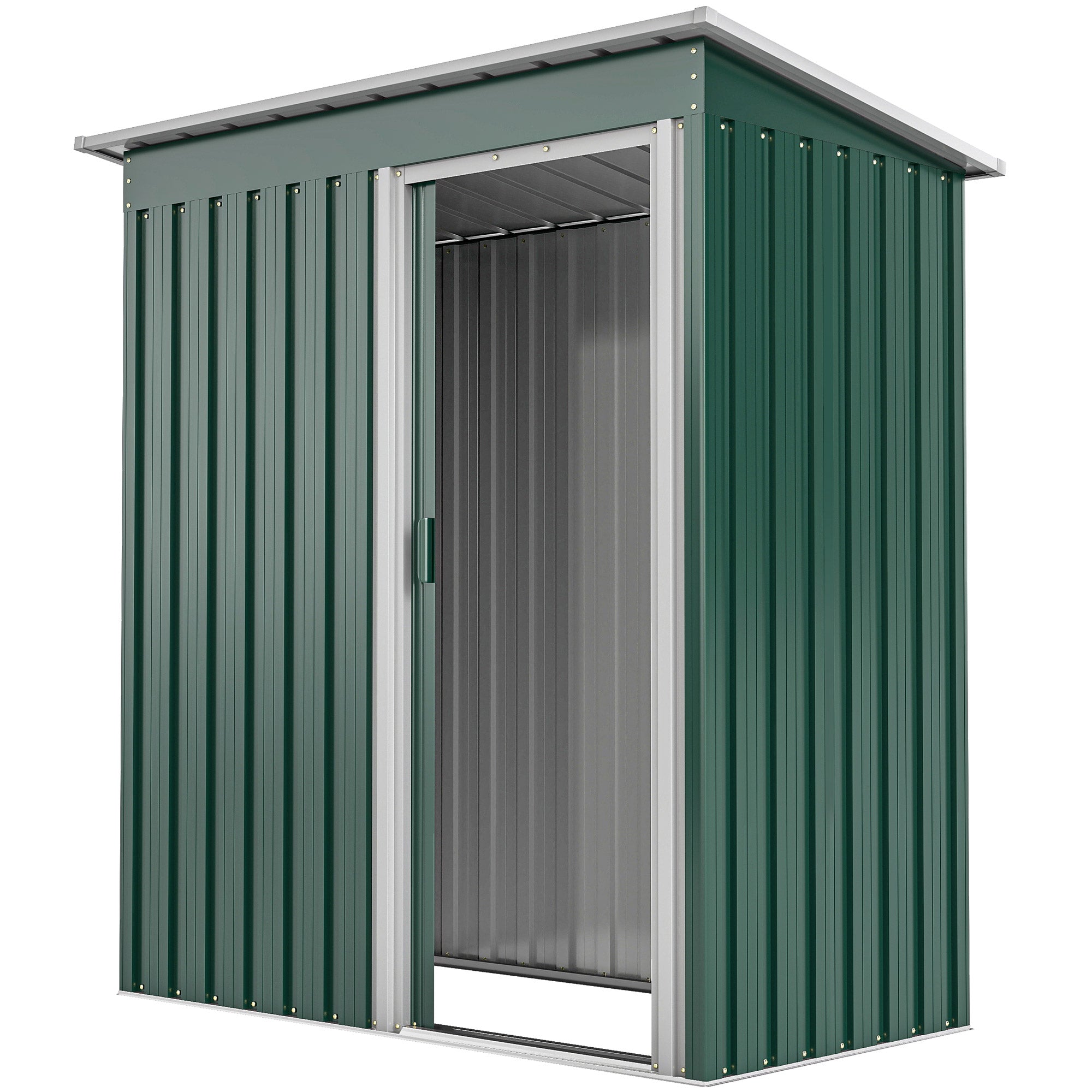 5 x 3ft Garden Storage Shed with Sliding Door and Sloped Roof Outdoor Equipment Tool Outsunny