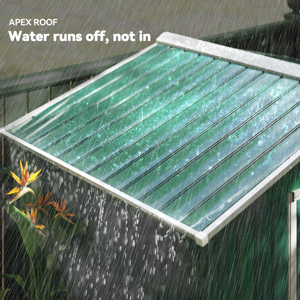 7 x 4ft Metal Garden Shed, Outdoor Storage Tool House with Ventilation Slots, Foundation Kit and Lockable Double Doors Outsunny