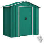 6.5ft x 3.5ft Metal Garden Storage Shed for Outdoor Tool Storage with Double Sliding Doors and 4 Vents Outsunny