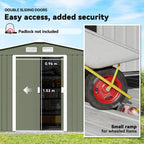 9 x 6ft Metal Garden Shed, Outdoor Storage Tool House with Ventilation Slots, Foundation Kit and Lockable Double Doors Outsunny