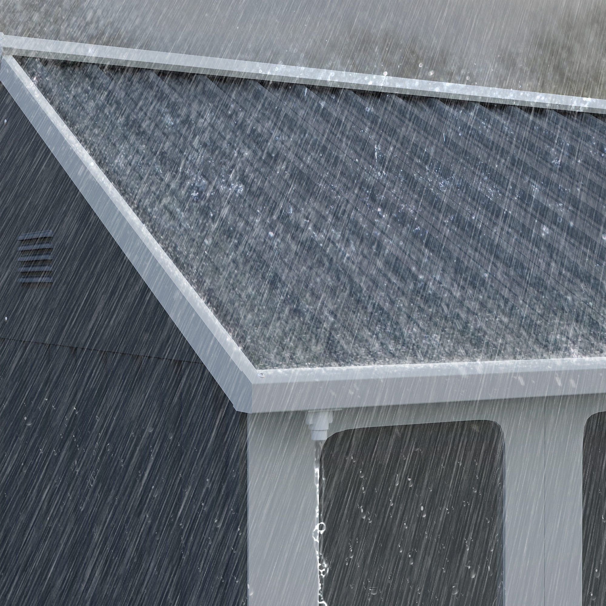 7 x 6ft Galvanised Garden Shed, with Latch Outsunny