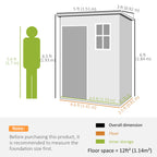 5x3 Storage Shed with Lockable Door, Window & Vent for Garden & Patio Outsunny
