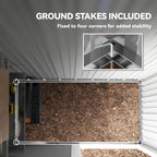 Metal Garden Shed, Outdoor Lean-to Shed for Tool Motor Bike, with Adjustable Shelf, Lock, Gloves, 5'x3'x6' Outsunny