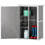 Wooden Small Shed, Garden Storage Shed with Shelves and Bolt Latch, 75L x 56W x115H cm Outsunny