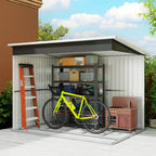 8.5 x 6ft Storage Shed Galvanised Steel Garden Shed, Metal Shed with Foundation Kit, Window, Lockable Wide Doors and Air Vents for Outdoor Patio Outsunny