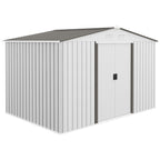 Metal Bike Shed, Mobility Scooter Shed House with Foundation Kit, Ventilation, Doors, 9 x 6FT, Silver Outsunny