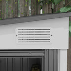 7 x 5ft Galvanised Metal Shed, with Sliding Door Outsunny