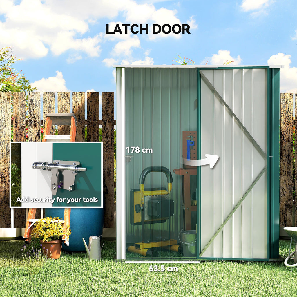 5.3 x 3.1ft Corrugated Steel Garden Shed Outsunny