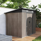 4 x 7ft Metal Shed Wood-Effect Outsunny