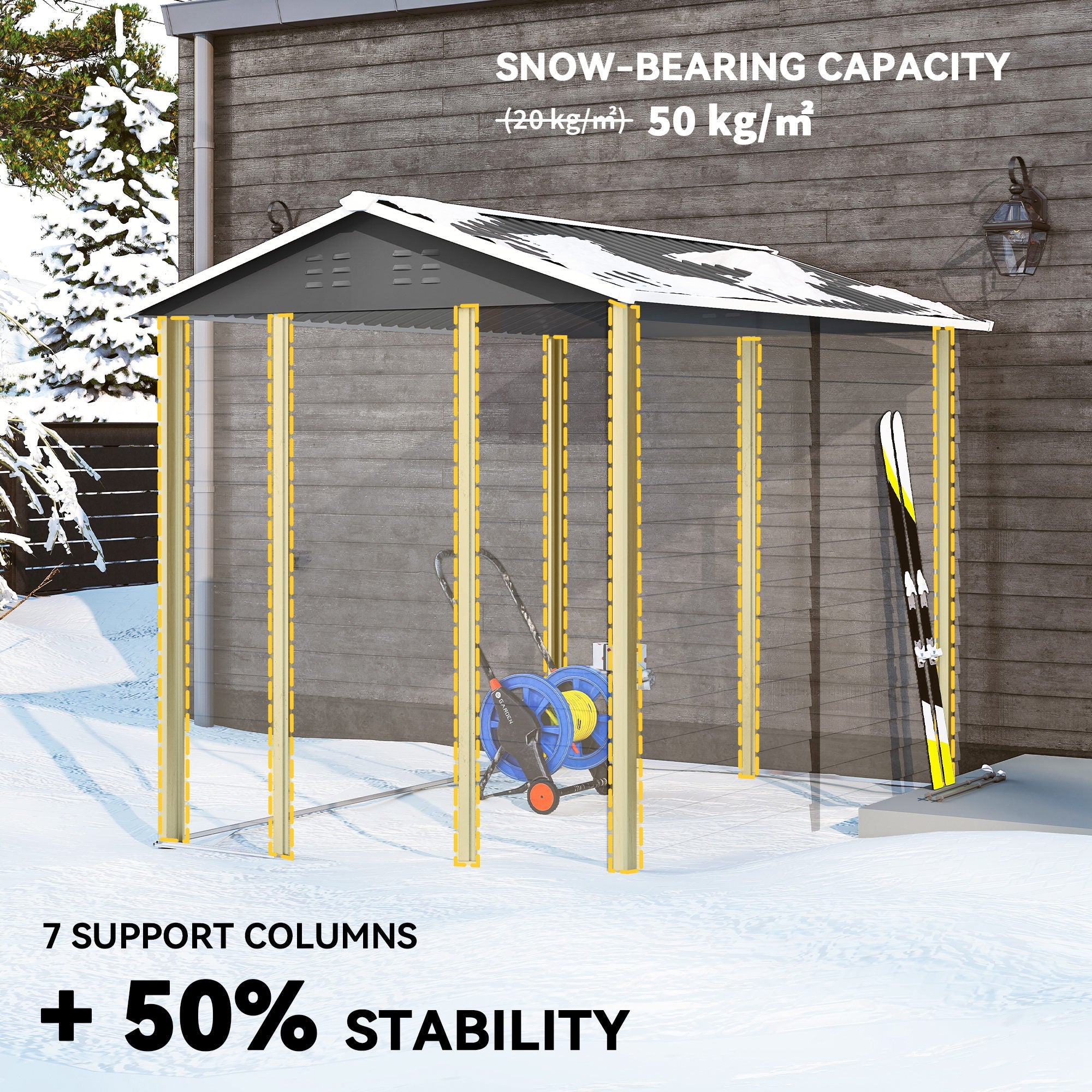 9x 6FT Metal Outdoor Garden Shed, Galvanised Tool Storage Shed w/ Sloped Roof, Lockable Door for Patio Lawn, Dark Grey Outsunny