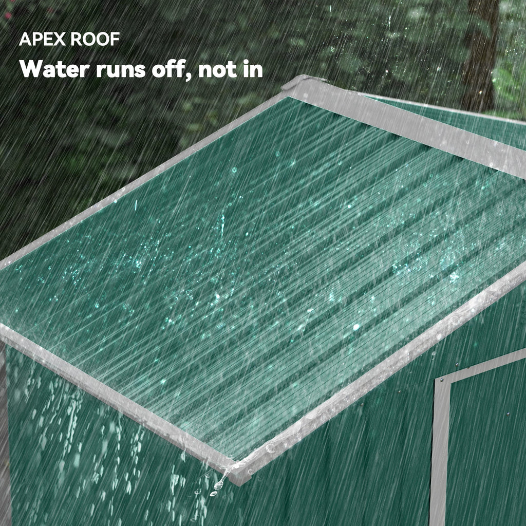 6.5ft x 3.5ft Metal Garden Storage Shed for Outdoor Tool Storage with Double Sliding Doors and 4 Vents Outsunny