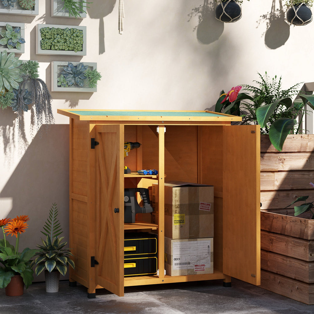 46.5 x 97cm Compact Wooden Storage Shed Outsunny