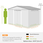 8x6 Metal Storage Shed Galvanised Steel Frame with Sloped Roof & Double Door for Homeowners, Brown Outsunny