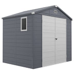 7.9ft x 6.2ft Aluminium Frame and Plastic Wall Shed, with Foundation Outsunny