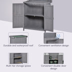 Small Shed, Wooden Garden Shed with Openable Hinged Roof and Removable Shelf, Outdoor Tool Storage Cabinet Chest with Double Doors, 74 x 43 x 88 cm Outsunny
