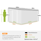 3.3 x 2.68m Corrugated Metal Shed Outsunny