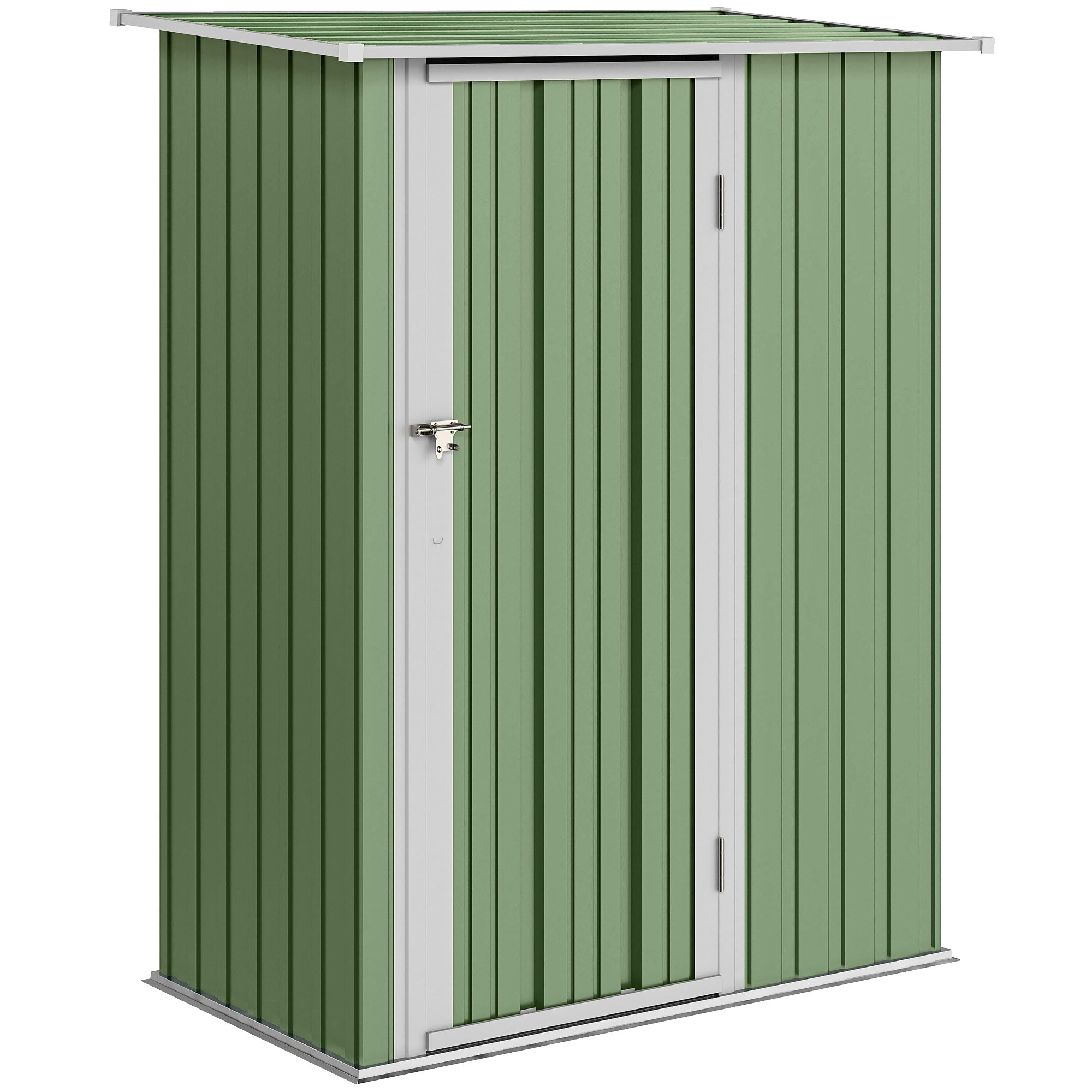 5ft x 3ft Metal Garden Storage Shed, Outdoor Tool Shed with Sloped Roof, Lockable Door for Tools, Equipment Outsunny